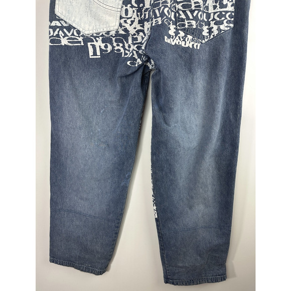 Vintage Y2k Davoucci 89 Baggy Graffiti Print Jeans 36 Streetwear Hip Hop Denim - Picture 13 of 16